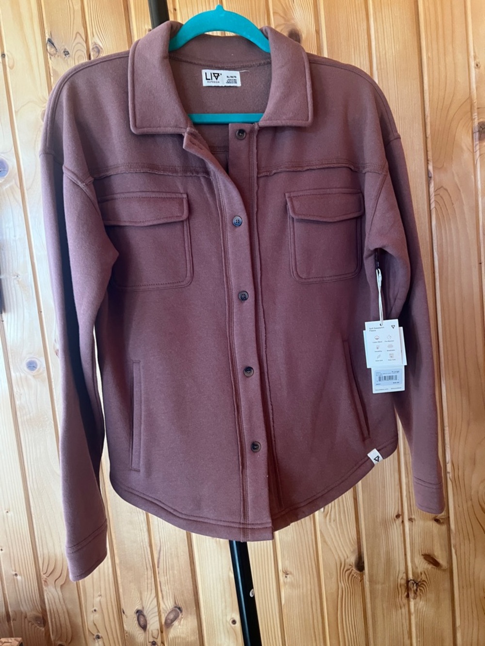 Everyday Fleece Shacket Jacket - Mauve Brown